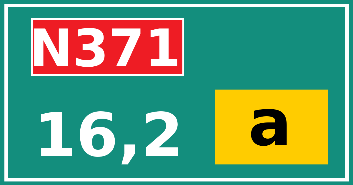 Hectometerbord N371 16,2 letter a