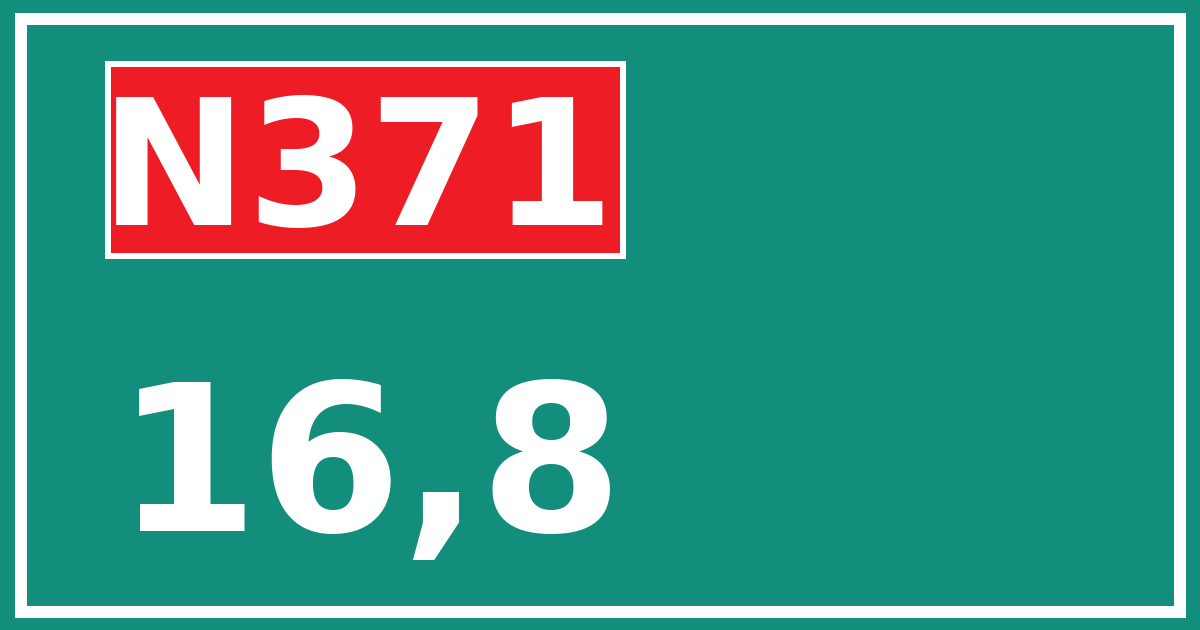 Hectometerbord N371 16,8