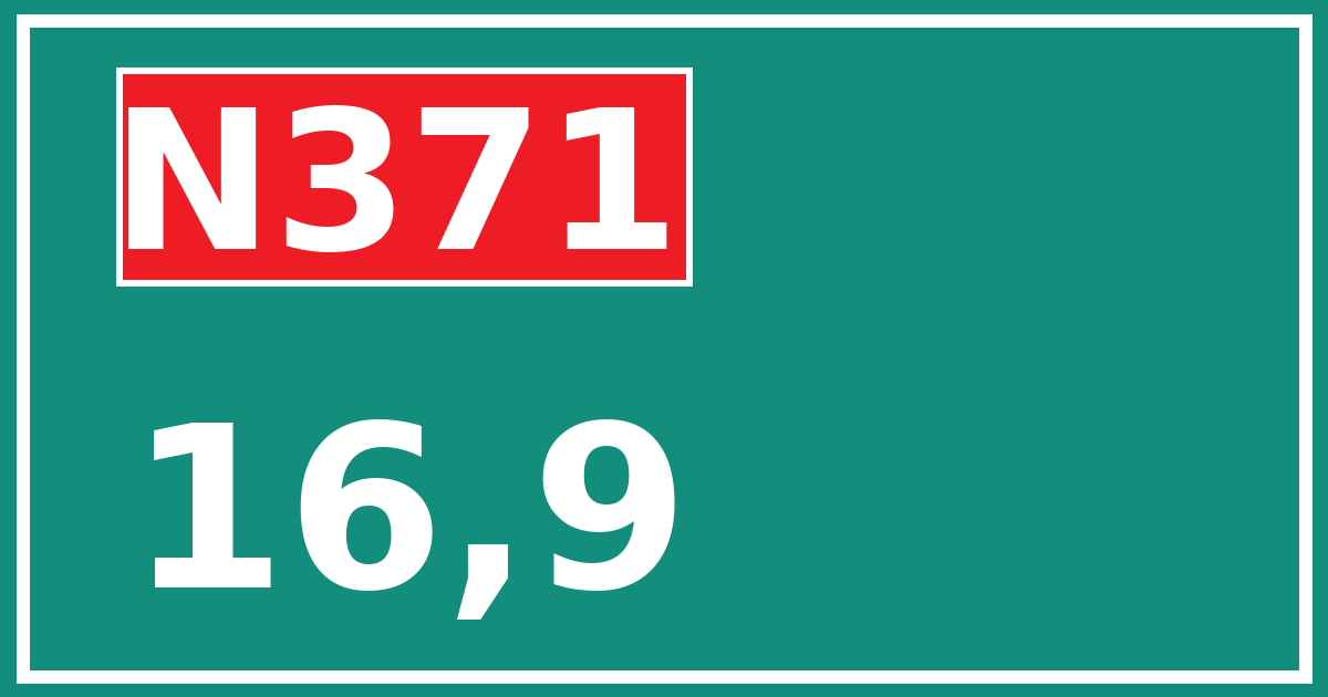 Hectometerbord N371 16,9