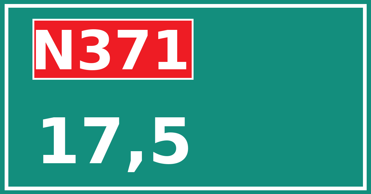 Hectometerbord N371 17,5