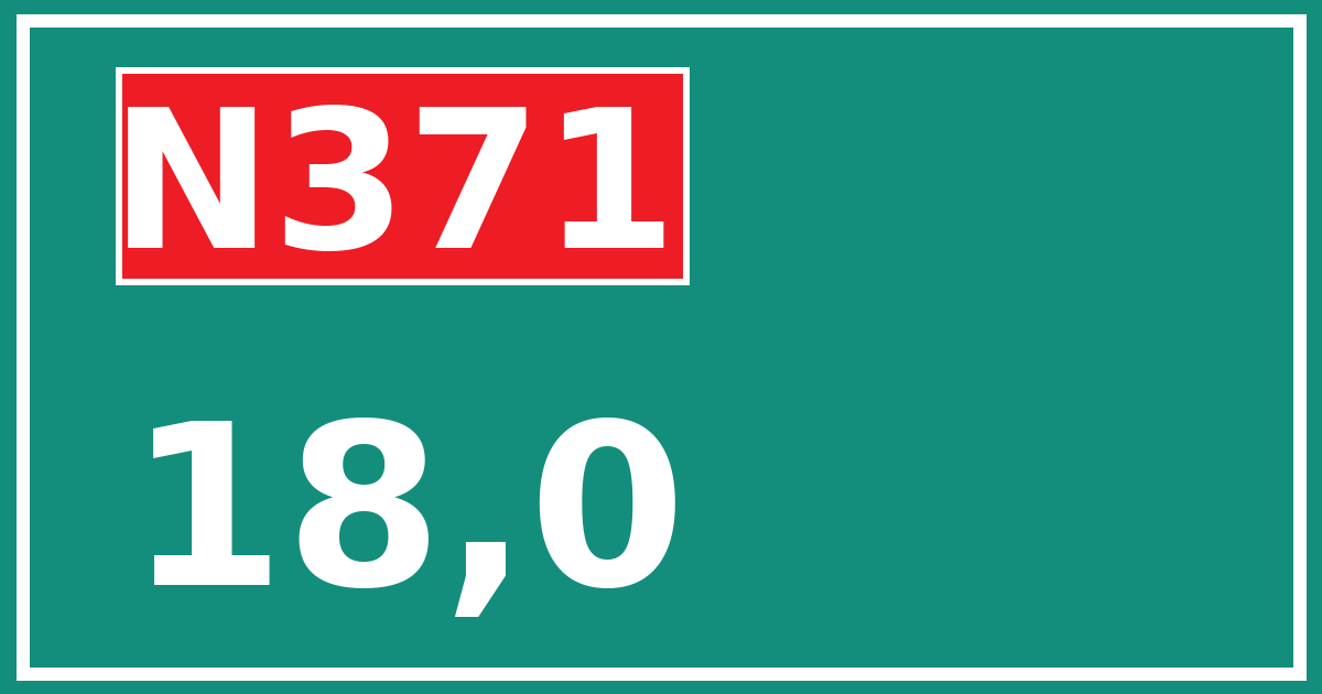 Hectometerbord N371 18,0