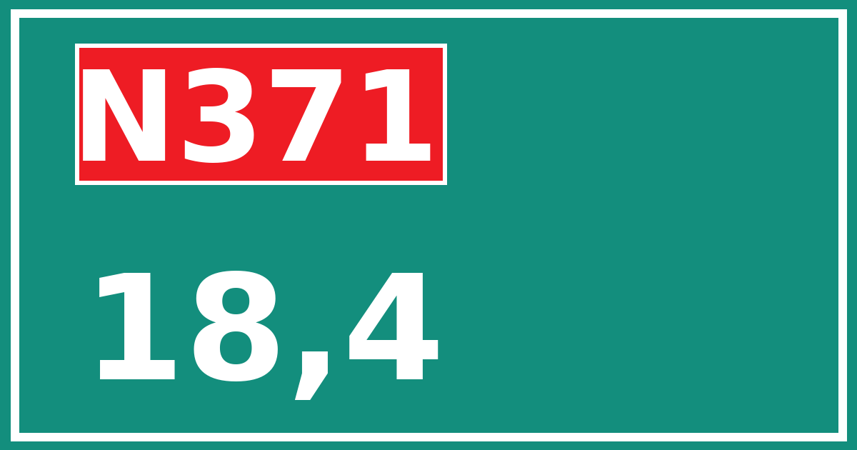 Hectometerbord N371 18,4