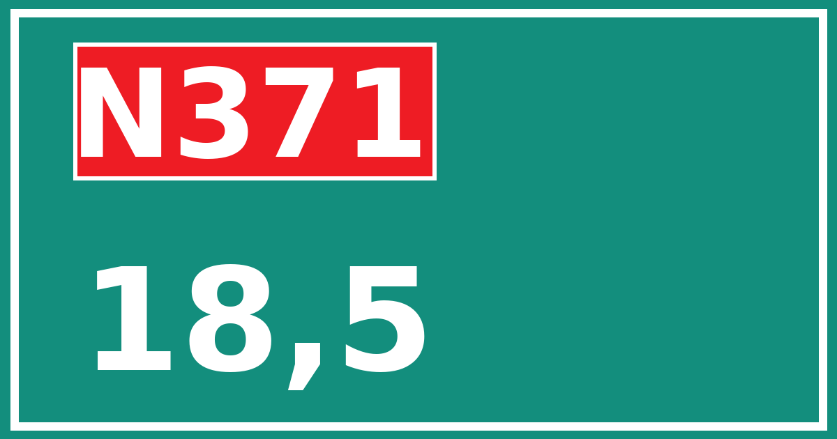Hectometerbord N371 18,5