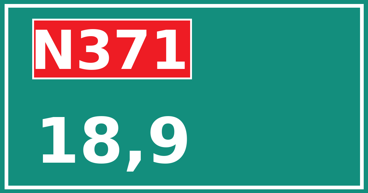 Hectometerbord N371 18,9