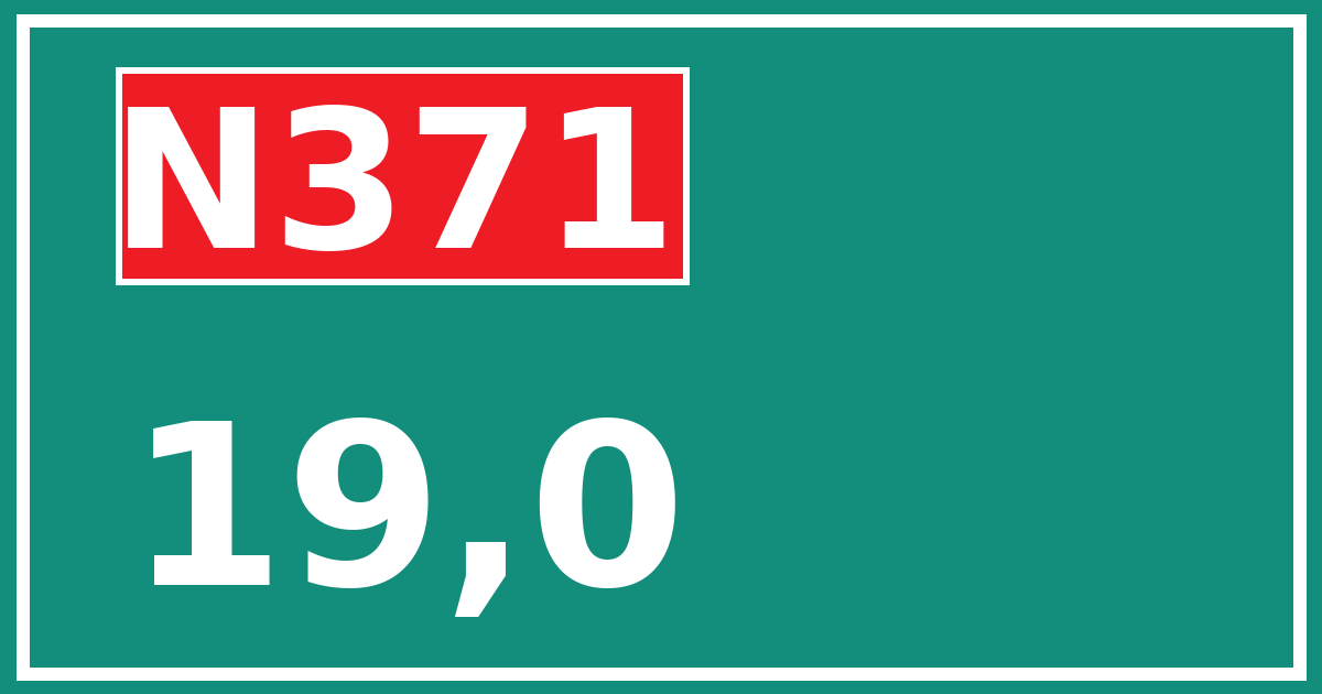 Hectometerbord N371 19,0