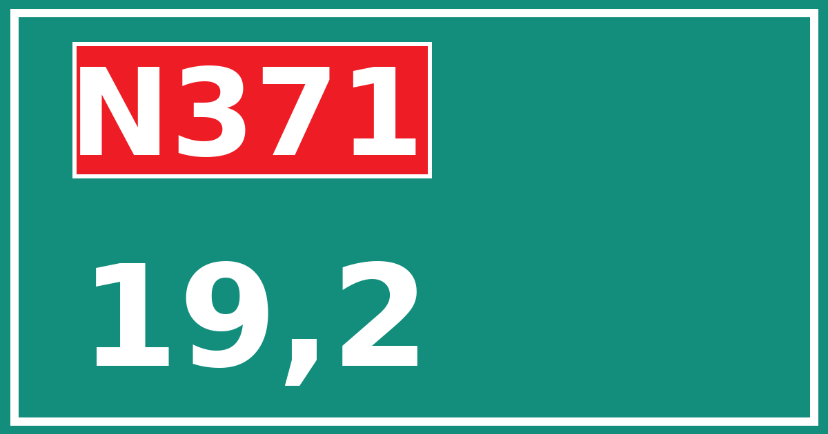 Hectometerbord N371 19,2