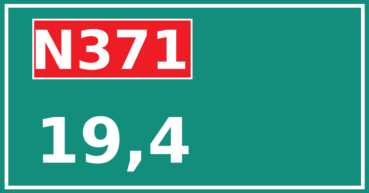 Hectometerbord N371 19,4