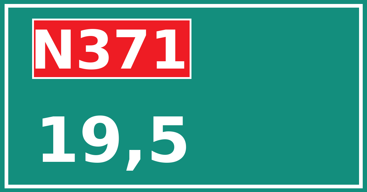 Hectometerbord N371 19,5