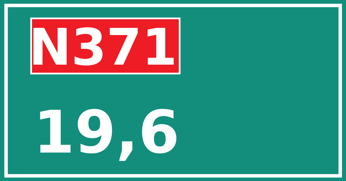 Hectometerbord N371 19,6