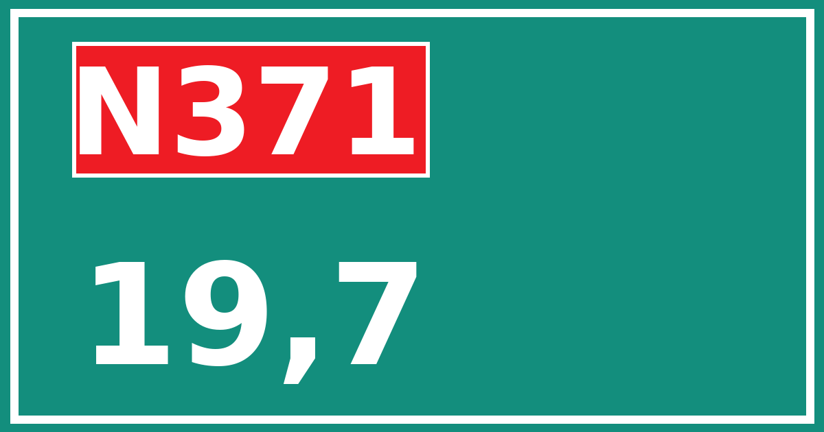 Hectometerbord N371 19,7