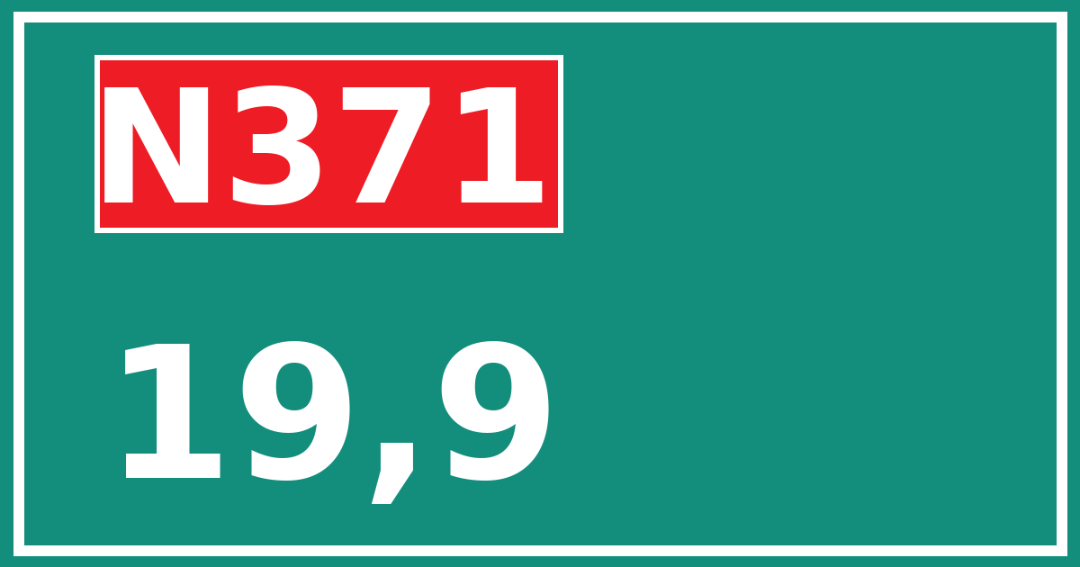 Hectometerbord N371 19,9