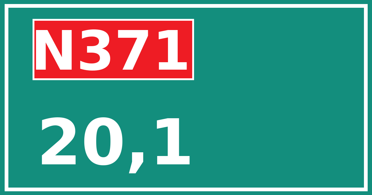 Hectometerbord N371 20,1