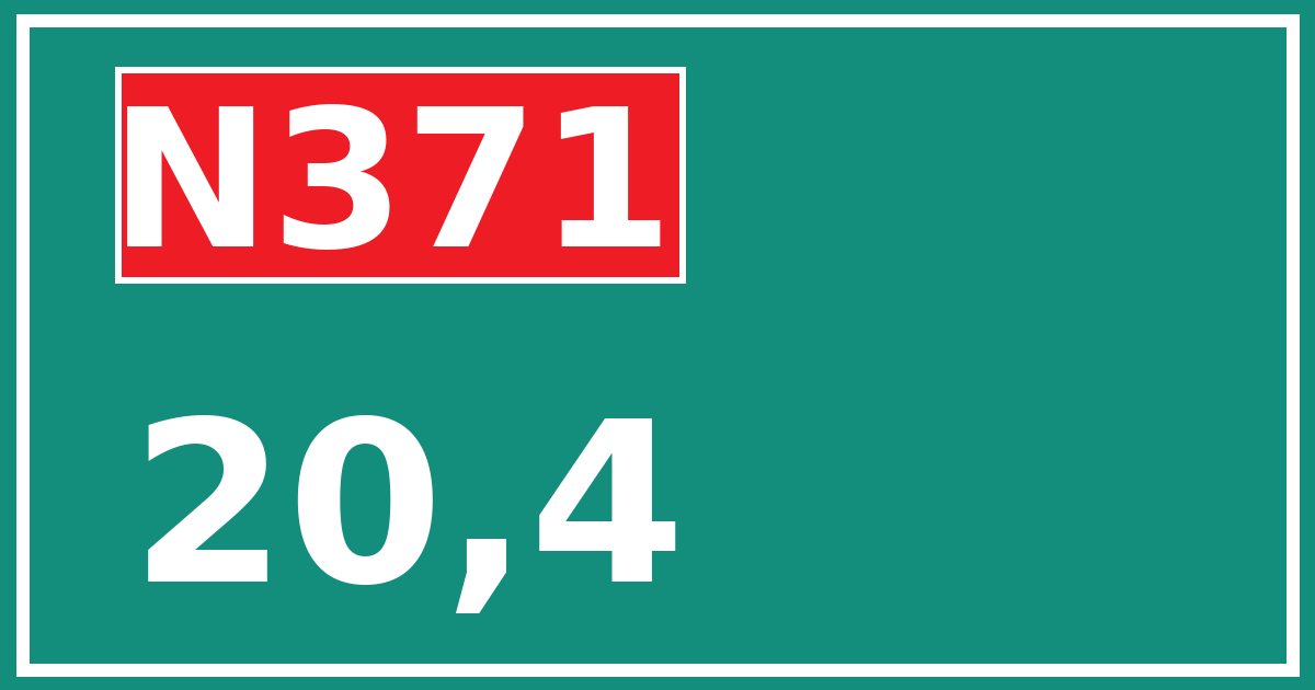 Hectometerbord N371 20,4