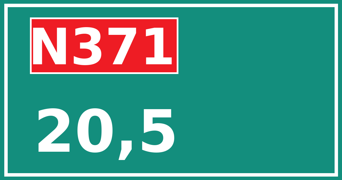 Hectometerbord N371 20,5