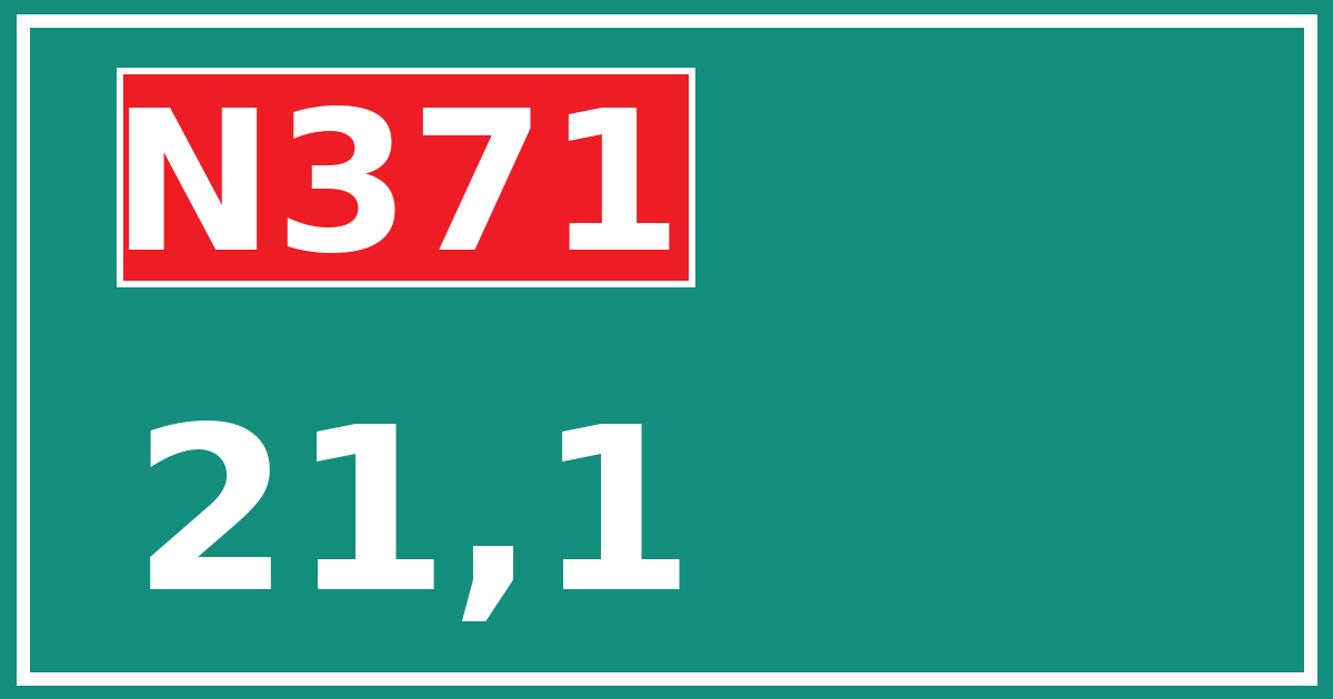 Hectometerbord N371 21,1