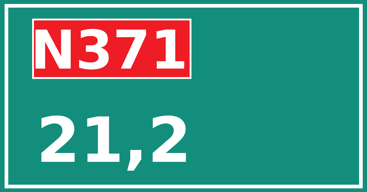 Hectometerbord N371 21,2