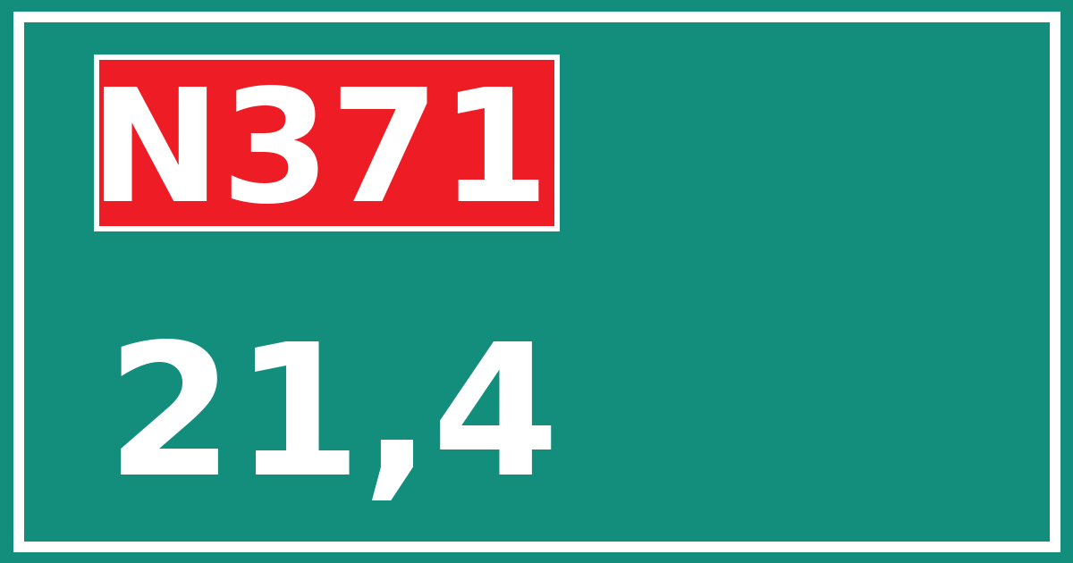Hectometerbord N371 21,4