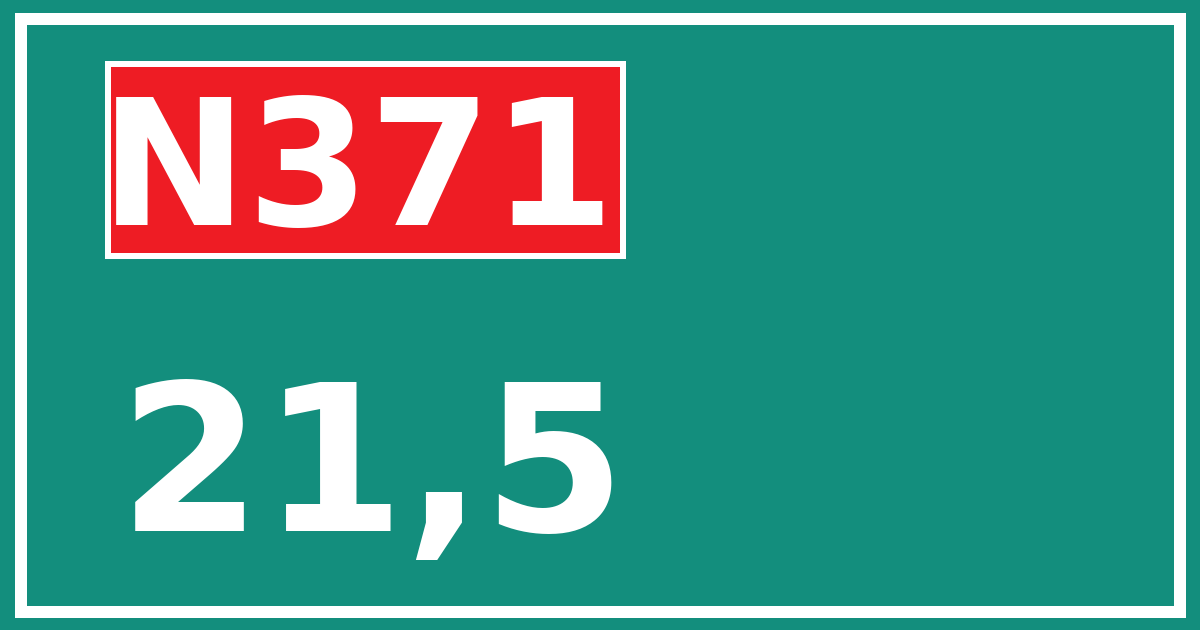 Hectometerbord N371 21,5