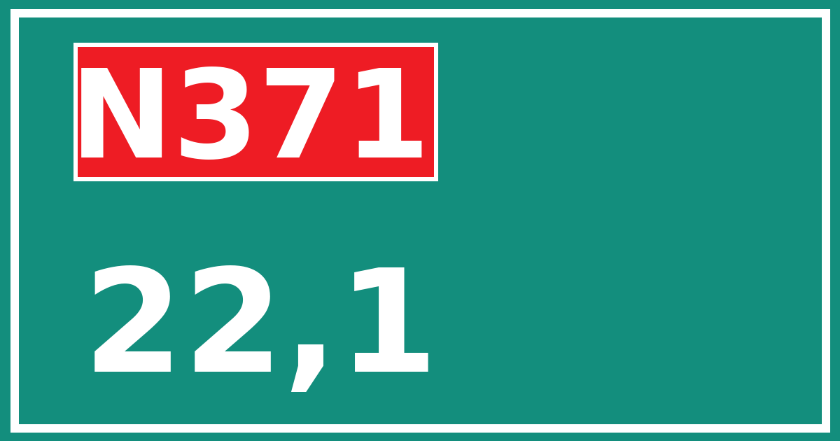 Hectometerbord N371 22,1