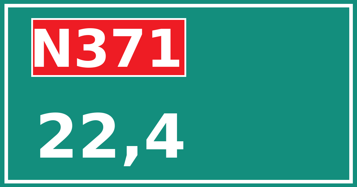 Hectometerbord N371 22,4