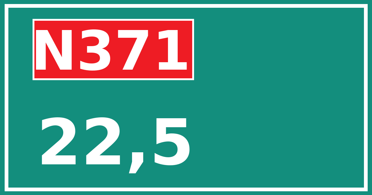 Hectometerbord N371 22,5