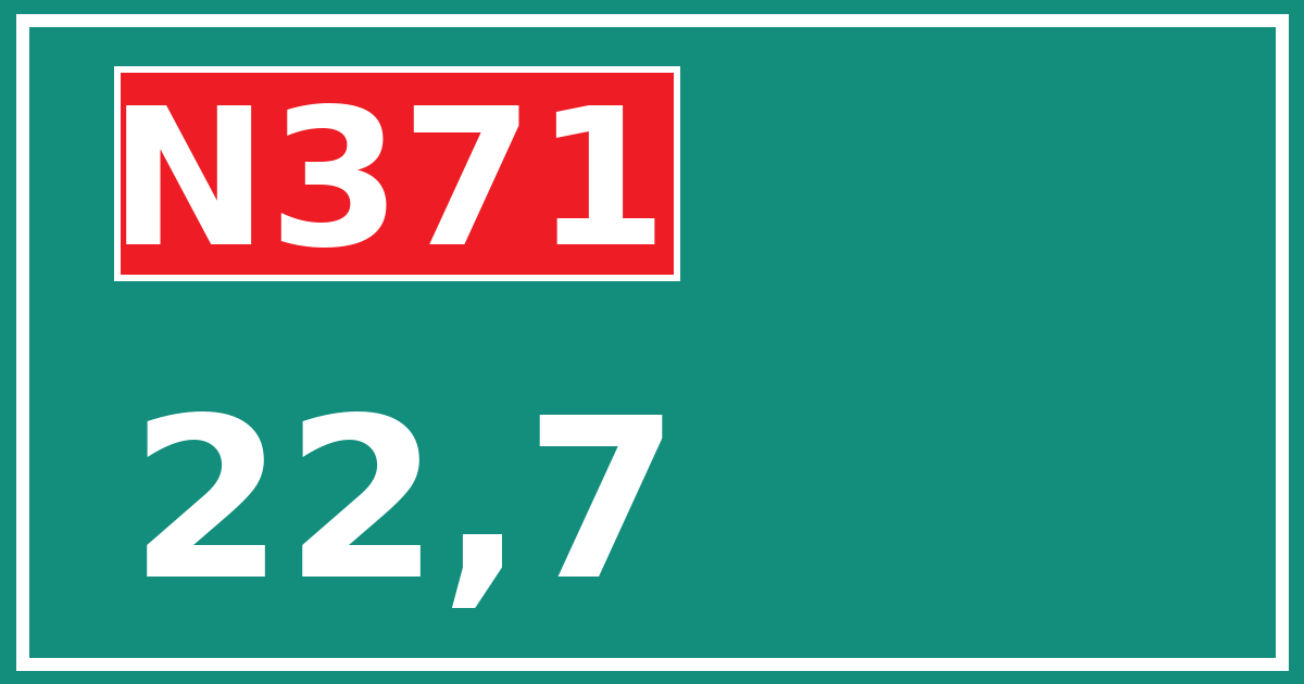Hectometerbord N371 22,7
