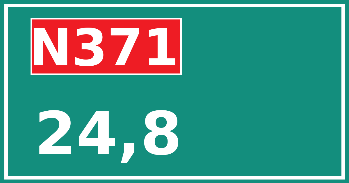 Hectometerbord N371 24,8