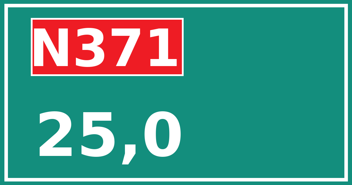 Hectometerbord N371 25,0