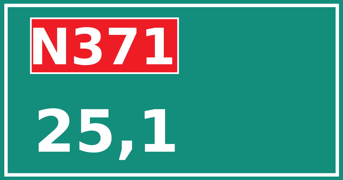 Hectometerbord N371 25,1