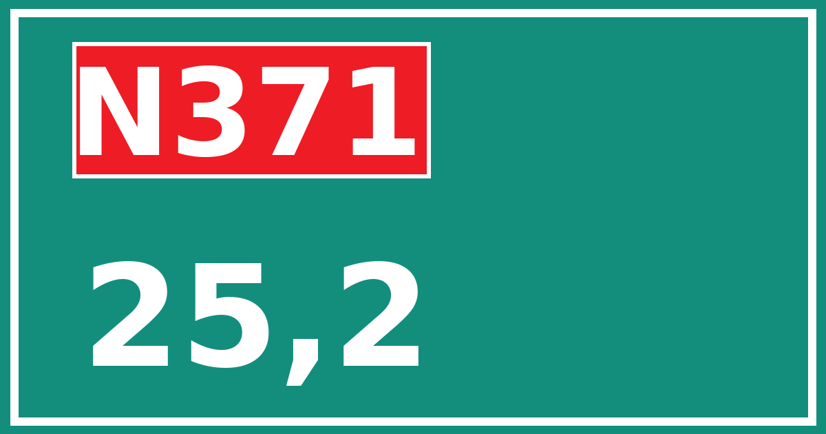 Hectometerbord N371 25,2