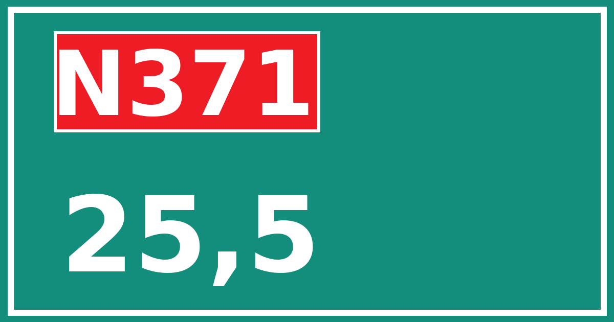 Hectometerbord N371 25,5