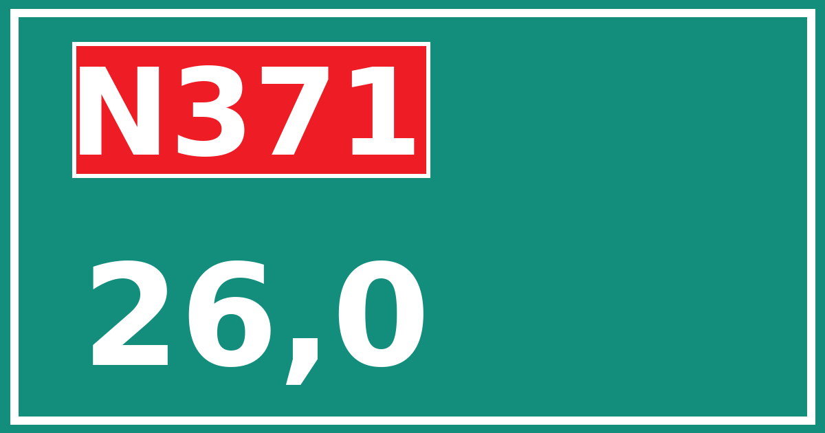 Hectometerbord N371 26,0