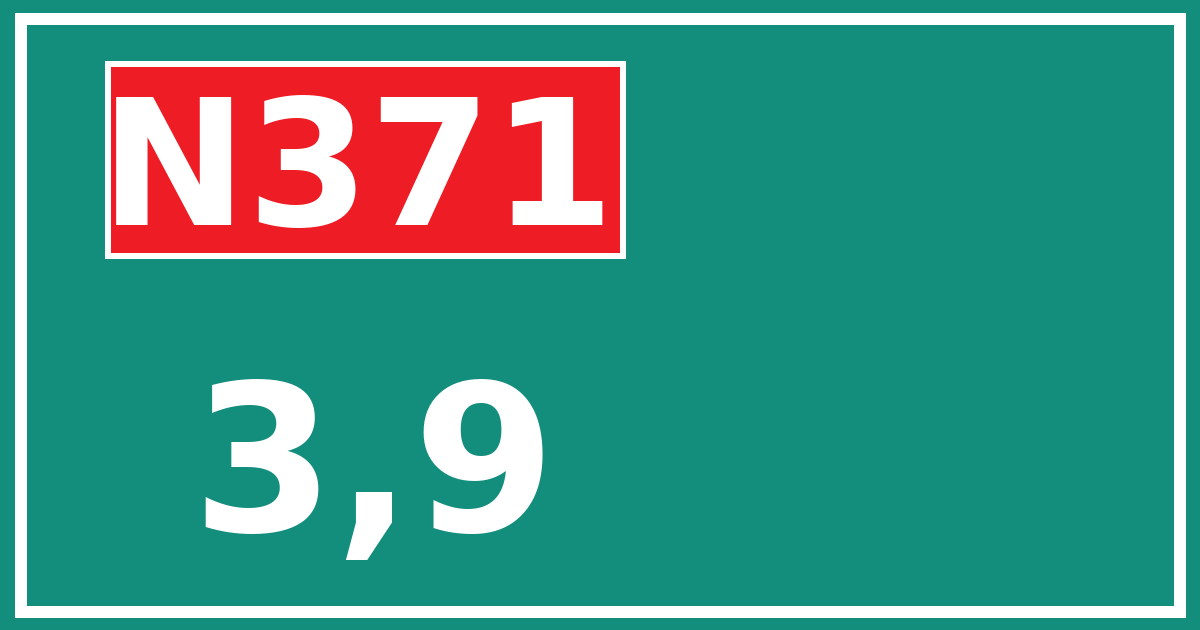 Hectometerbord N371 3,9
