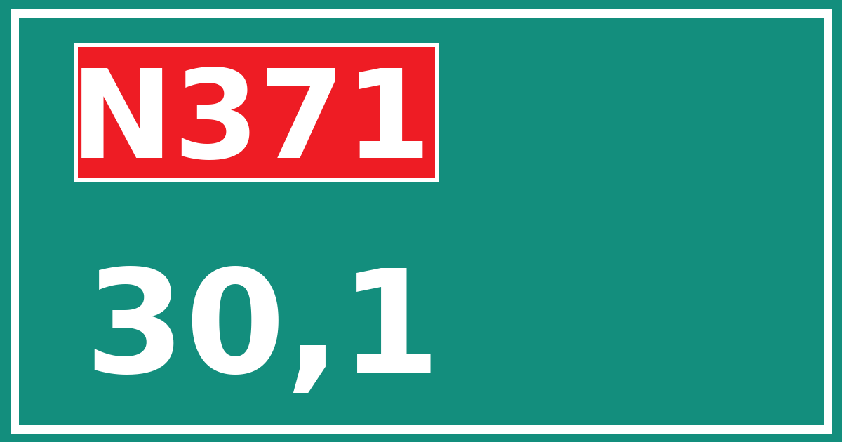 Hectometerbord N371 30,1