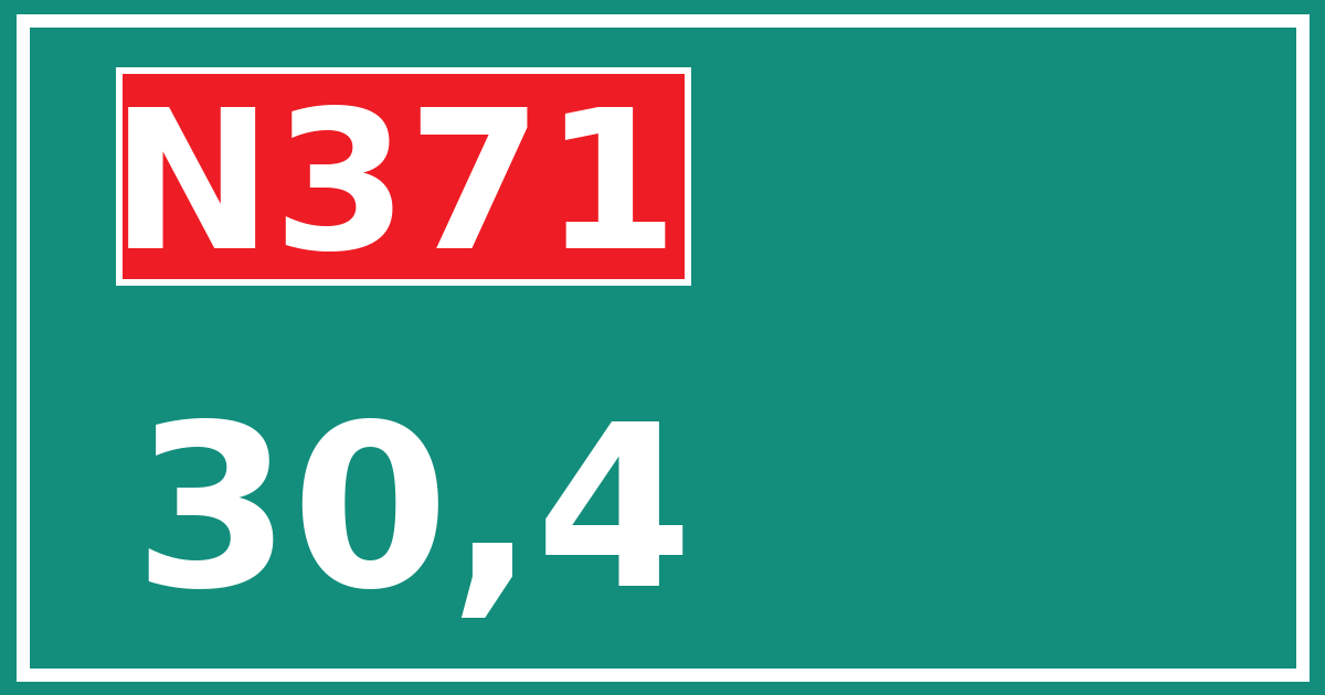 Hectometerbord N371 30,4