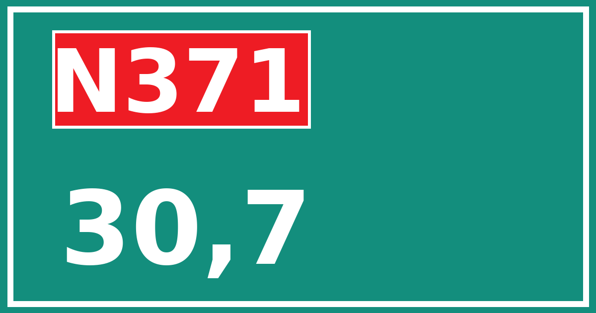 Hectometerbord N371 30,7