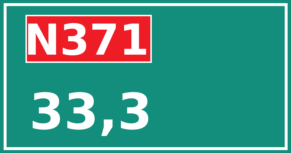 Hectometerbord N371 33,3