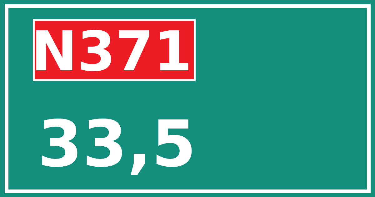 Hectometerbord N371 33,5