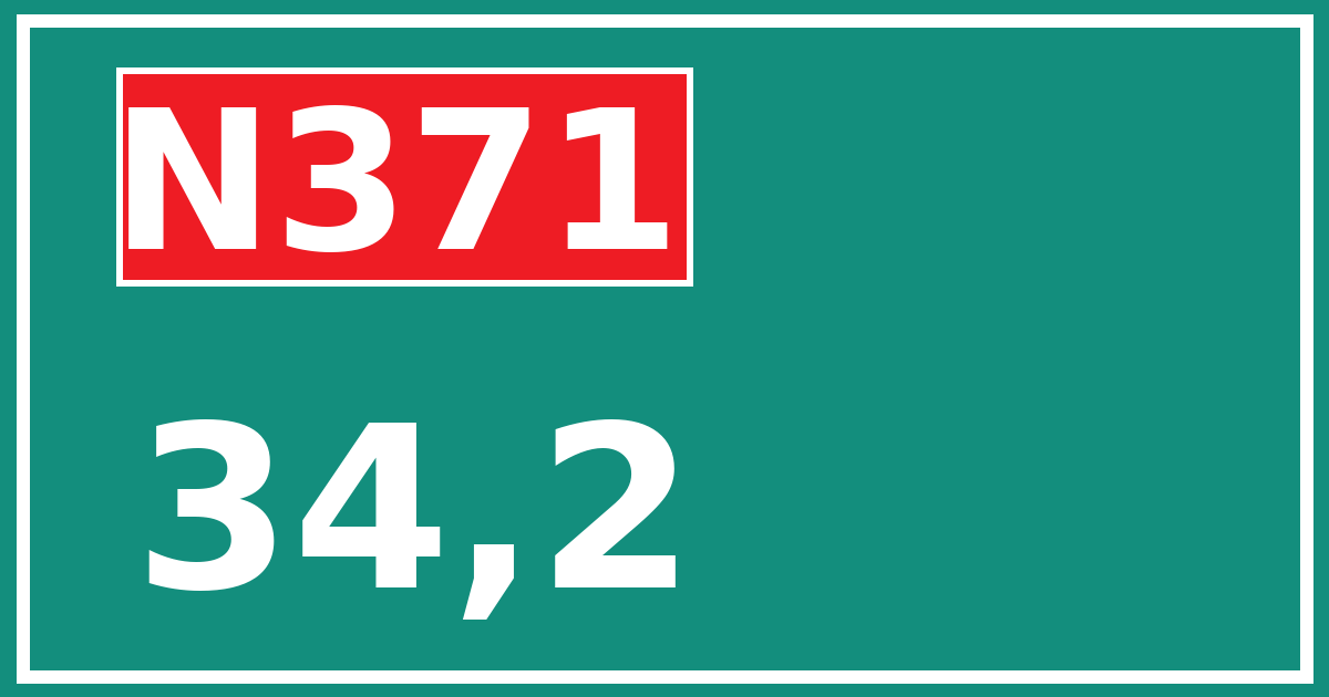 Hectometerbord N371 34,2