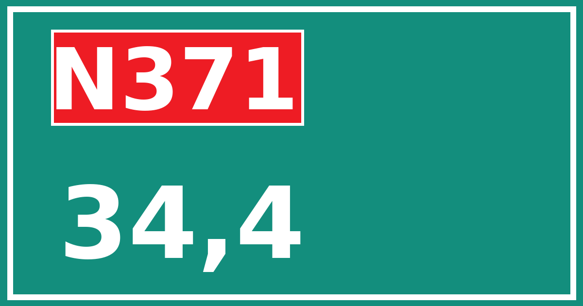 Hectometerbord N371 34,4