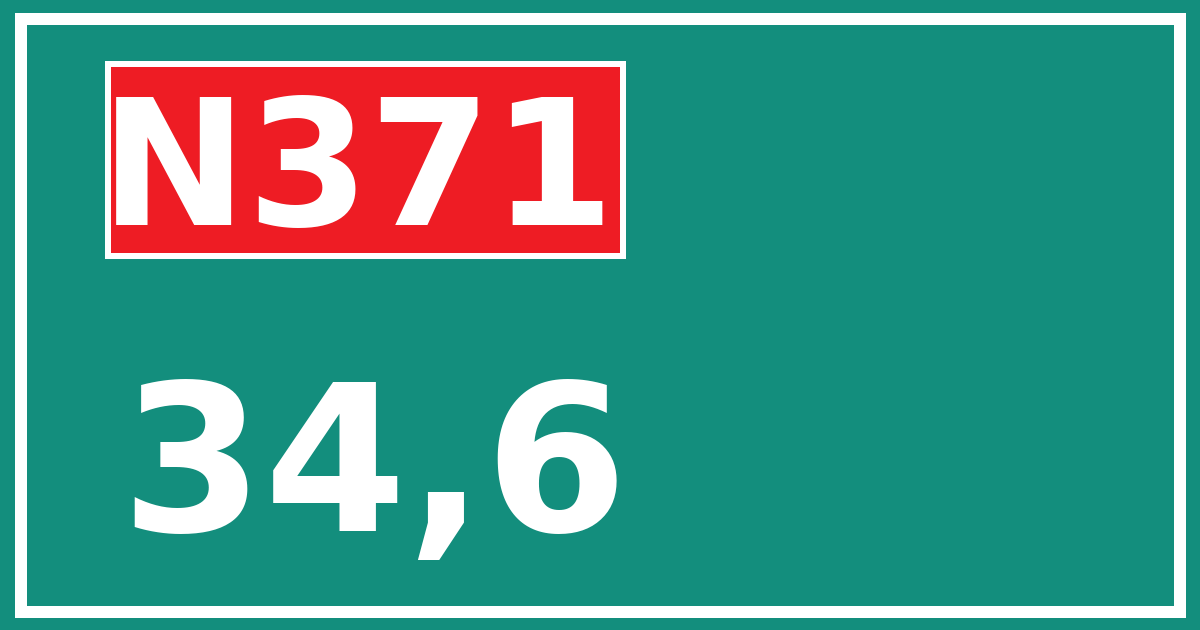 Hectometerbord N371 34,6