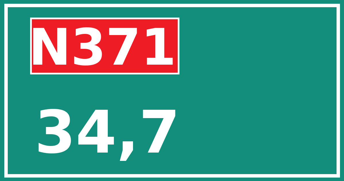 Hectometerbord N371 34,7