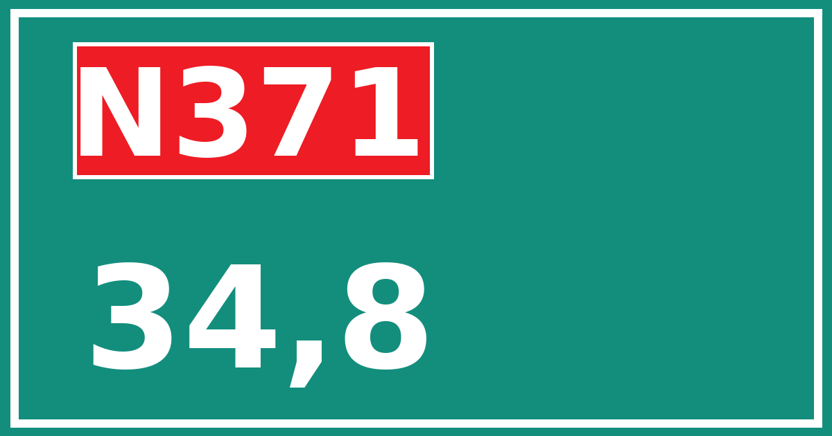 Hectometerbord N371 34,8
