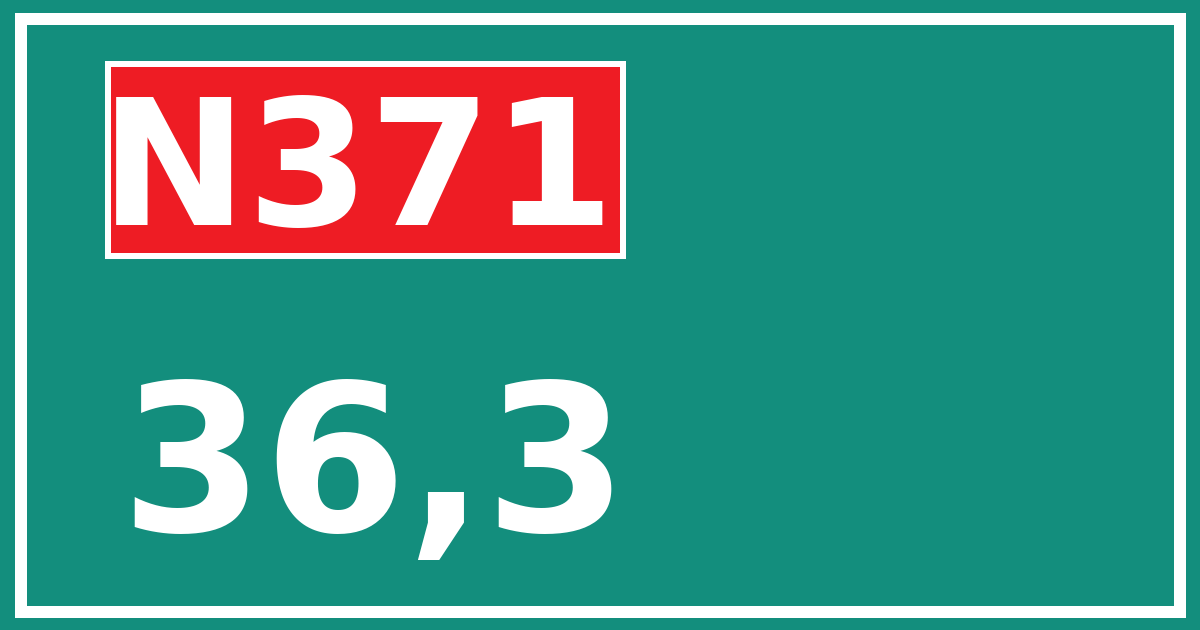 Hectometerbord N371 36,3