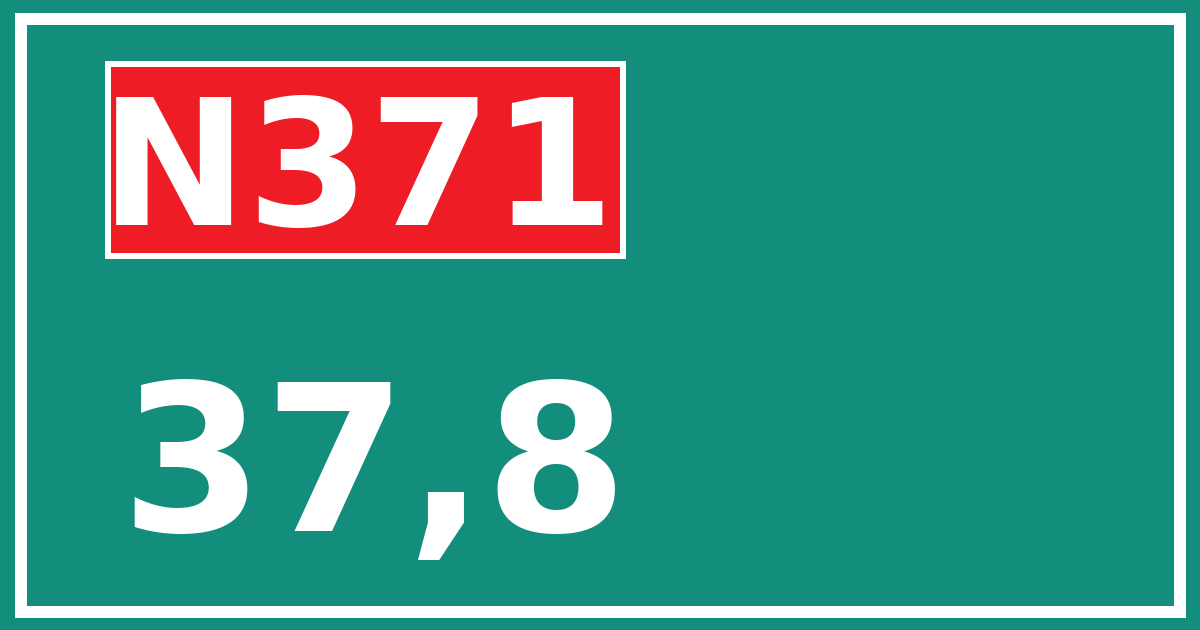 Hectometerbord N371 37,8
