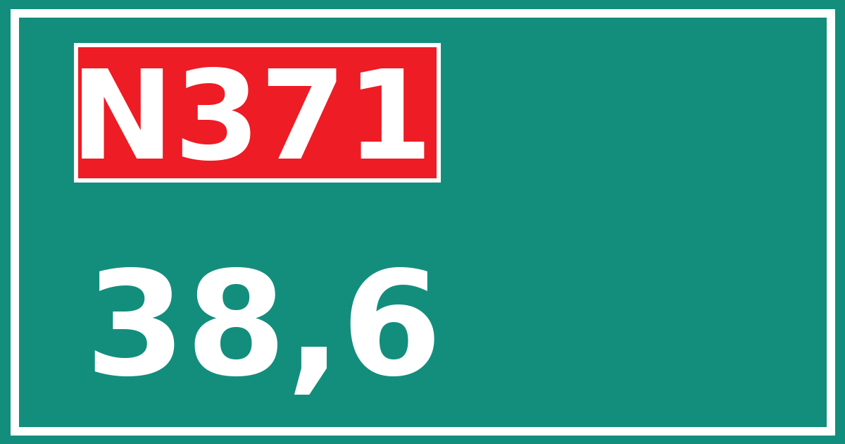 Hectometerbord N371 38,6