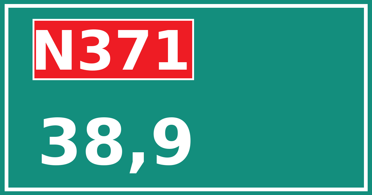 Hectometerbord N371 38,9