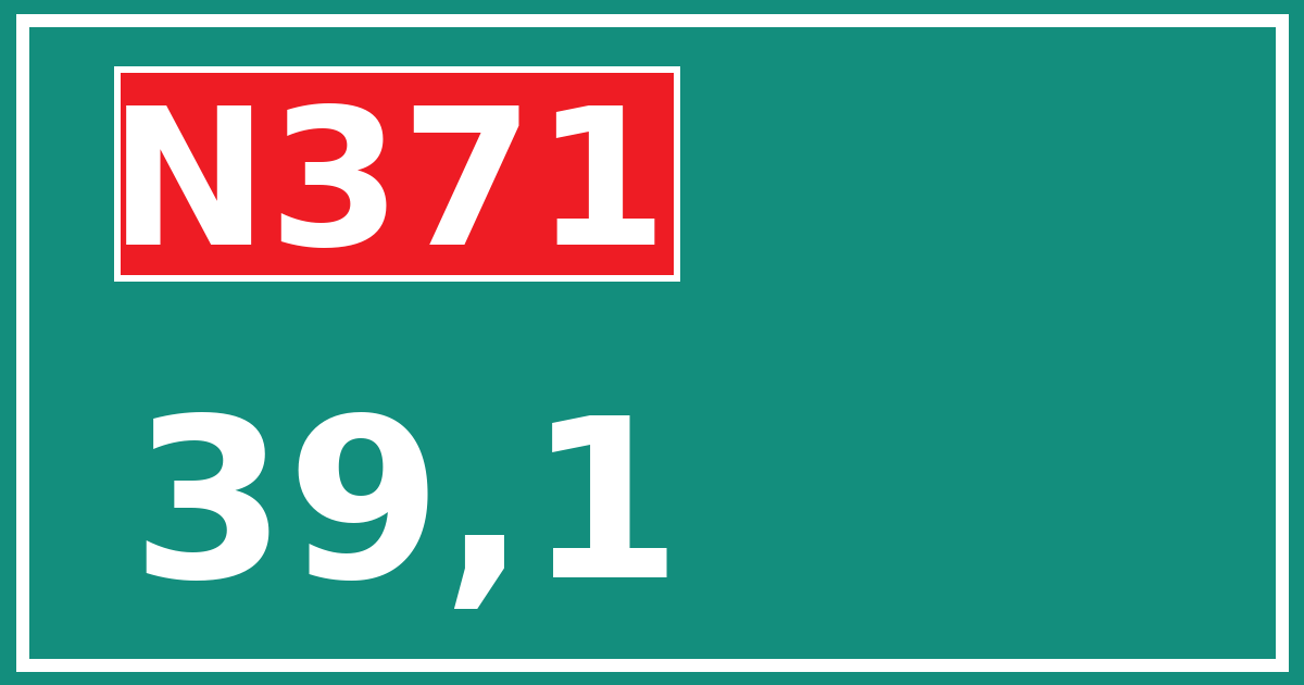 Hectometerbord N371 39,1