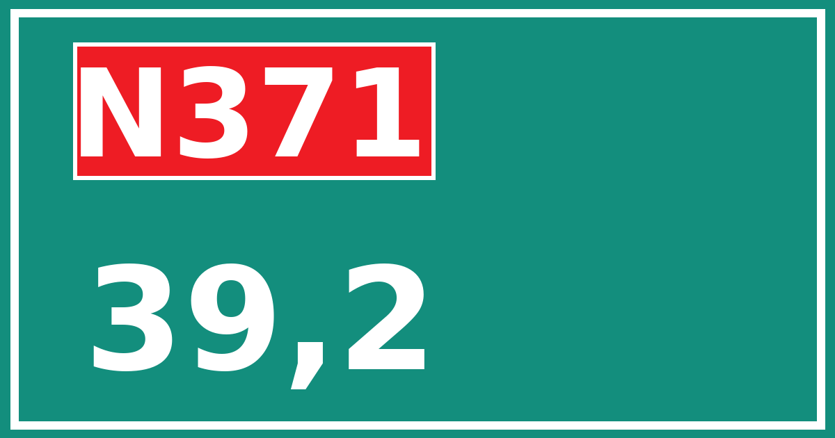 Hectometerbord N371 39,2