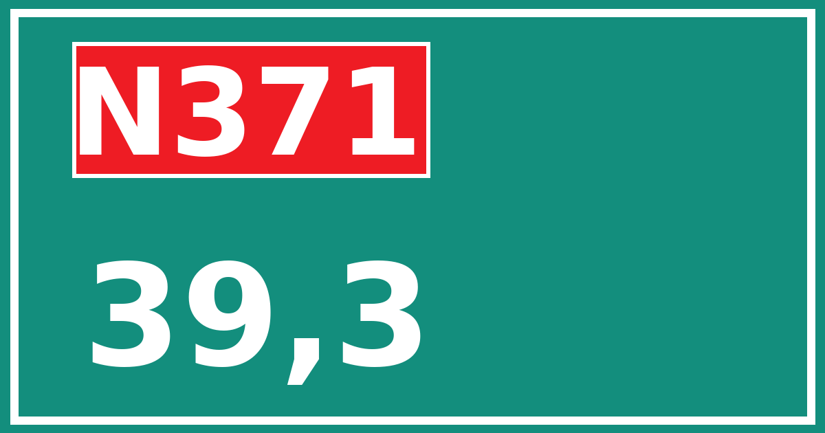Hectometerbord N371 39,3